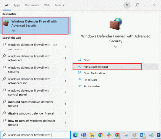 avaa Windows Defenderin palomuuri lisäsuojauksella