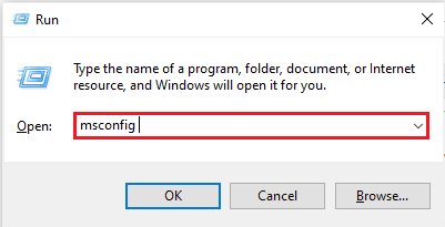 أدخل msconfig. إصلاح خطأ تحديث Windows 10 0x80d02002