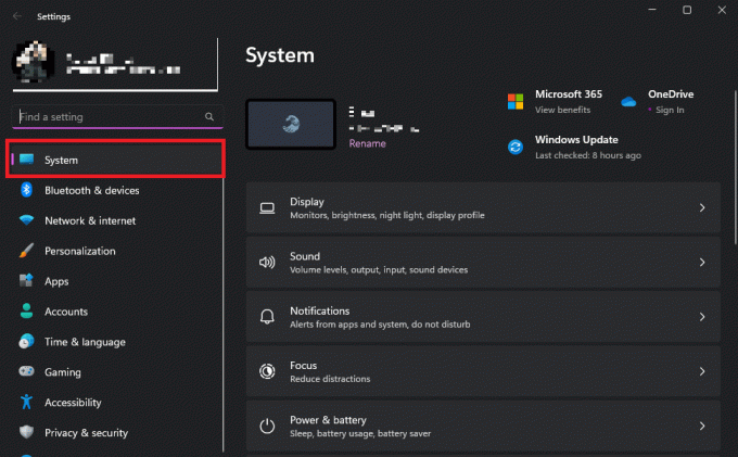 Klicken Sie in den Windows-Einstellungen auf „System“.
