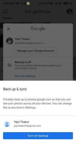 Google Foto säkerhetskopierar bilder och video på Android-enhet