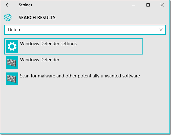 Windows Defender-inställningar