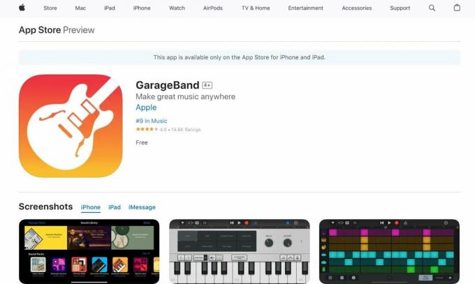 garageband lietotņu veikals