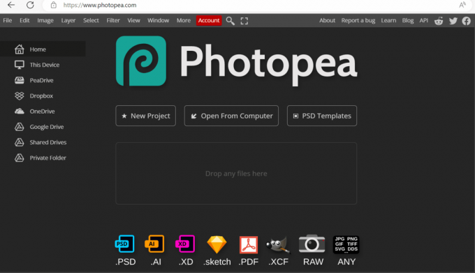 уеб страница photopea