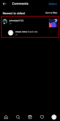 Докоснете някой от коментарите, за да го видите. | Как да видите харесани коментари в Instagram