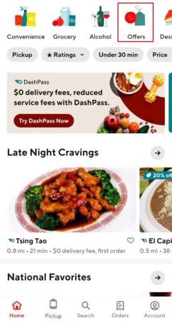 Tippen Sie auf Angebote in der Doordash-App. So erhalten Sie kostenloses Essen und Lieferung auf DoorDash