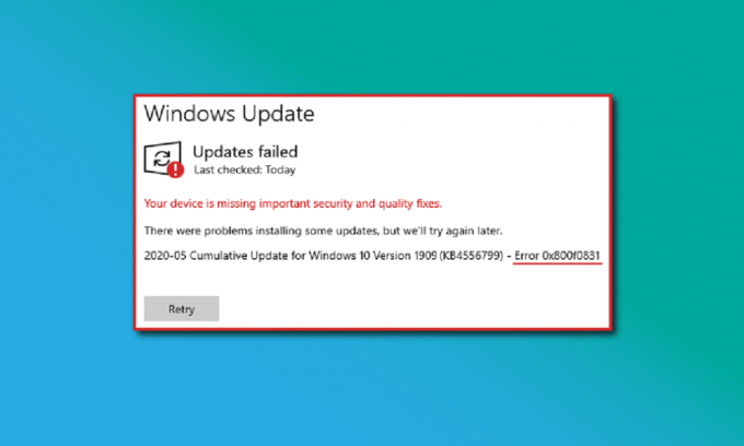 Fixa 0x800f0831 Windows 10 Update Error
