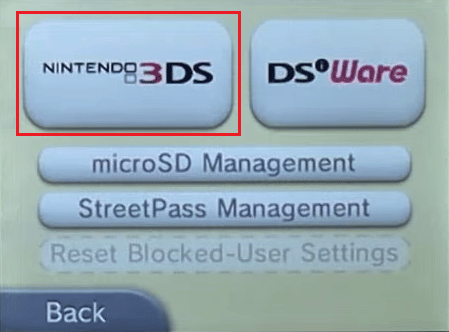 Tippen Sie auf Nintendo 3DS