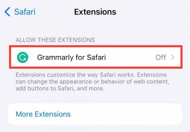 Aktivieren Sie Grammarly für Safari