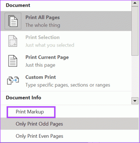 kaip spausdinti stebimus pakeitimus komentarus programoje Microsoft Word 8