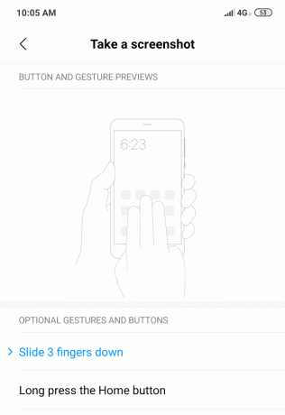 Brug stryg med tre fingre for at tage et skærmbillede på Android