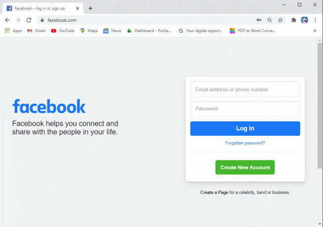 Logga in på ditt Facebook-konto genom att använda ditt användarnamn och ange ditt lösenord.