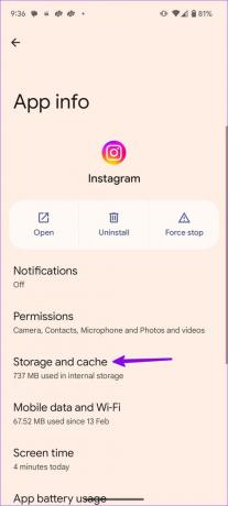 Instagram'da önbelleği temizle