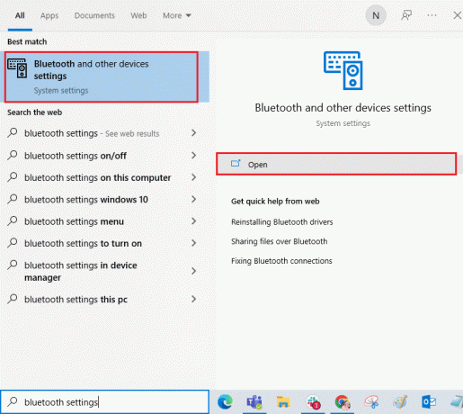 abra as configurações de Bluetooth e outros dispositivos. Corrigir a gagueira dos fones de ouvido Bluetooth no Windows 10