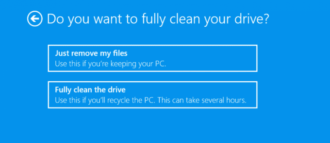 Samo uklonite moje datoteke ili potpuno očistite disk