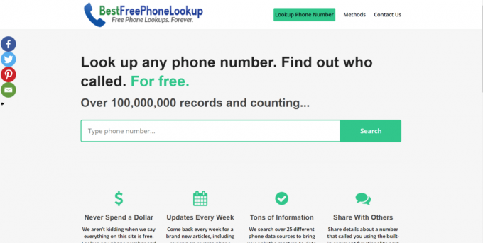 Bedste gratis telefonopslagswebsted. 31 bedste Numverify-alternativer