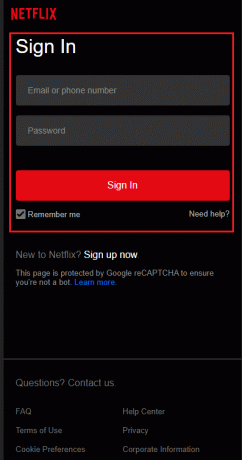 Kirjaudu sisään Netflix-sovellukseen. Korjaa Netflix Error 5.7 Androidissa