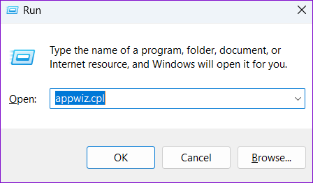 Открытие программ и компонентов в Windows