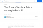 أطلقت Google Privacy Sandbox Beta على أجهزة Android 13