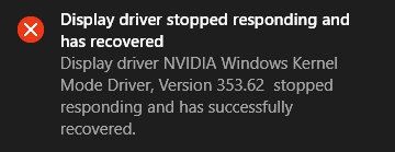 Il driver video ha smesso di rispondere ed è stato ripristinato