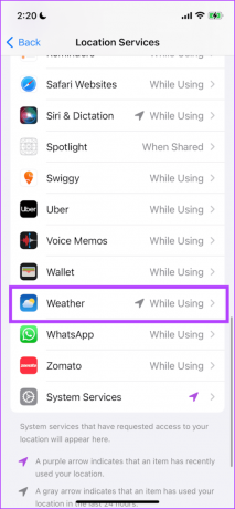 Wählen Sie Wetter-App