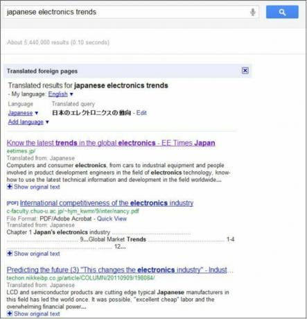 Google Oversæt søgeresultater