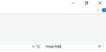 Въведете mspr.hds в полето за търсене и натиснете Enter