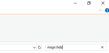 Введіть mspr.hds у поле пошуку та натисніть Enter