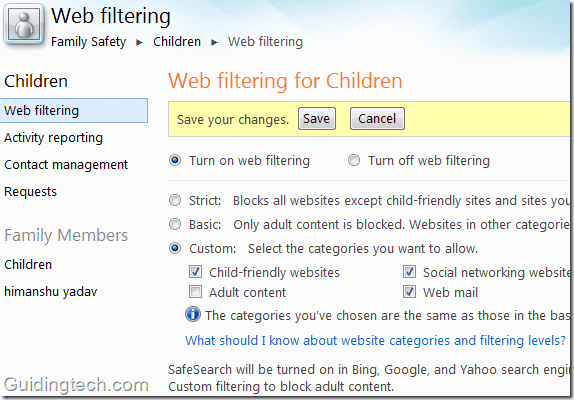 Webfiltering