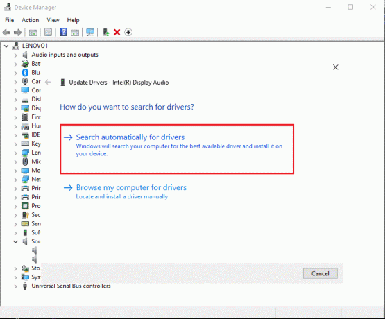 Kliknite na automatické vyhľadávanie ovládačov | Opravte, že tlačidlo Štart systému Windows 10 nefunguje