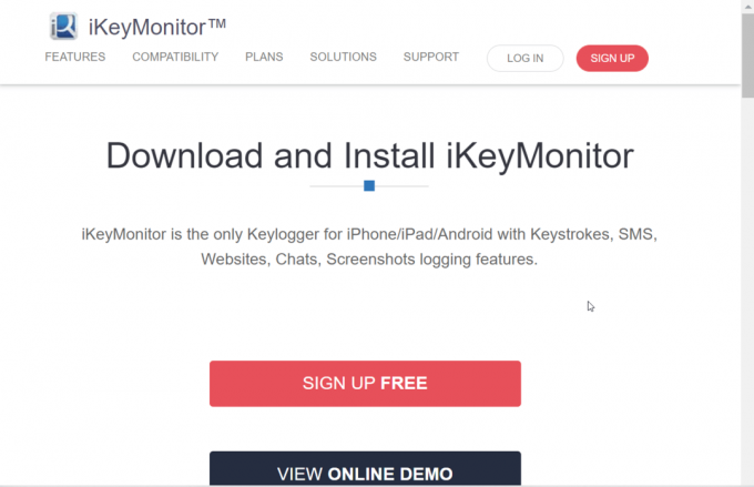 веб-сторінка ikeymonitor
