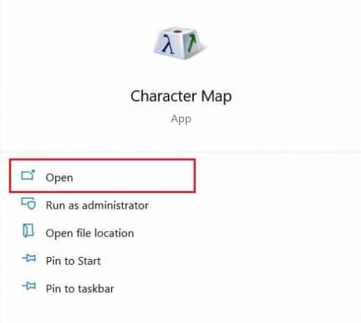 Potražite kartu znakova i otvorite aplikaciju | Kako upisati znakove s naglascima u sustavu Windows