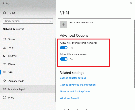 Trennen Sie im Einstellungsfenster den aktiven VPN