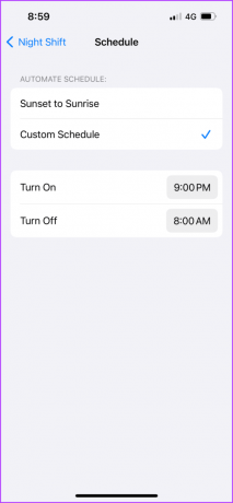 रात की पाली वाले iPhone के लिए शेड्यूल सेट करें