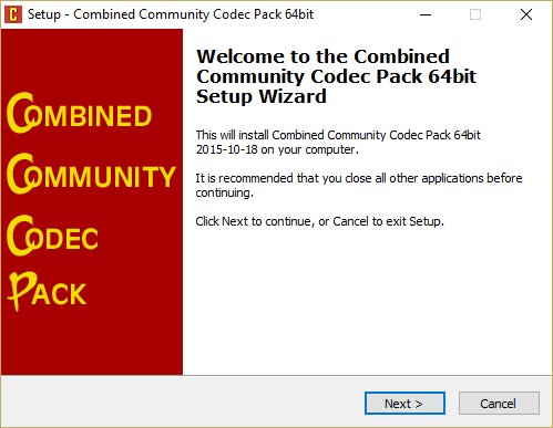 Kombiniertes Community-Codec-Paket (CCCP) installieren