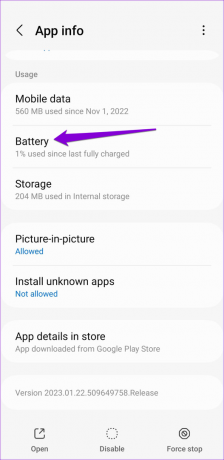 Batterij van de Gmail-app op Android