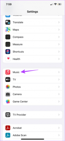 Abra as configurações do Apple Music