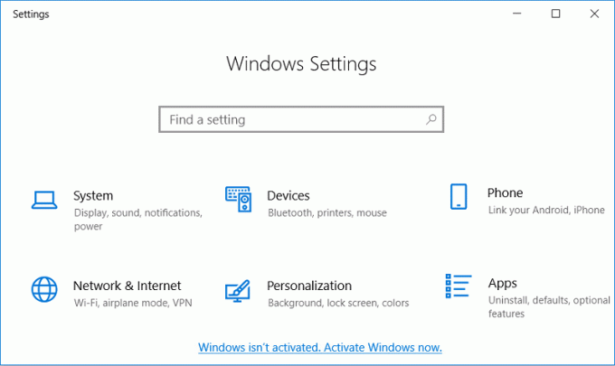 Kliknite na Windows nije aktiviran. Aktivirajte Windows sada