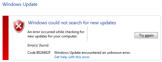 Opravte chybu Windows Update 8024402F