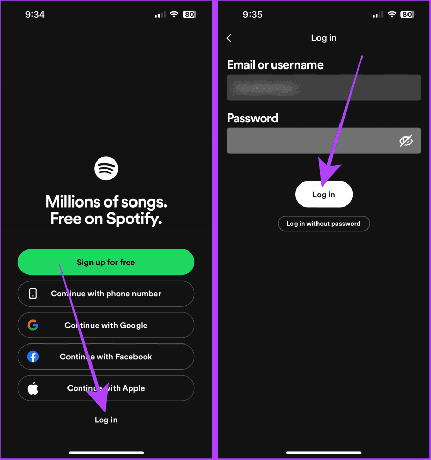 Accedi a Spotify Mobile