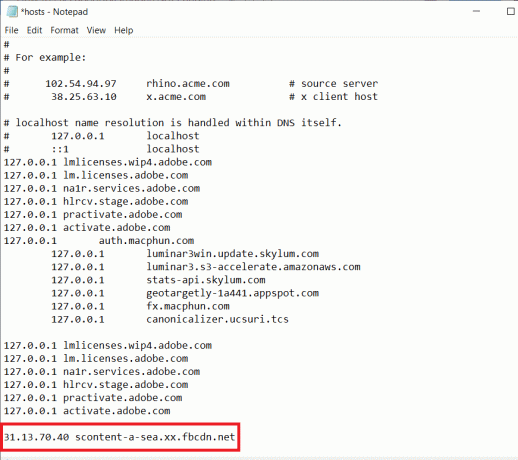 เพิ่ม 31.13.70.40 scontent-a-sea.xx.fbcdn.net ที่ส่วนท้ายของเอกสารของโฮสต์