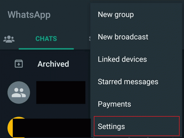 Atingeți pictograma cu trei puncte - Setări din colțul din dreapta sus | Cum să recuperați vechiul cont WhatsApp fără cartela SIM