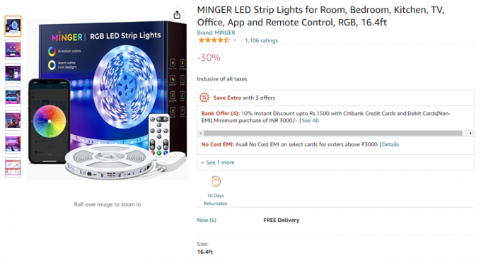 MINGER App kontrollerade Fairy Lights