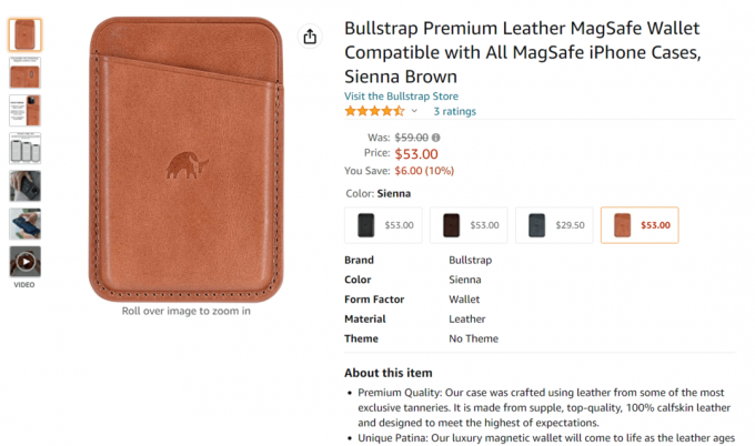 bullstrap premium magsafe plånbok i läder