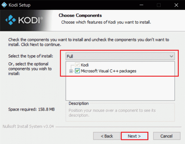 виберіть тип встановлення та натисніть «Далі» у вікні програми встановлення Kodi. 10 способів виправити помилку «Не можна дивитися потоки» через Kodi