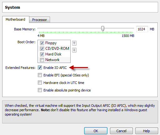 Sanal Vmware Io Apic'i Etkinleştir