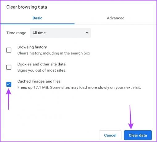 Опция очистки данных в Google Chrome