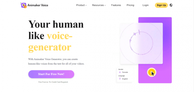 Animaker Voice-Homepage