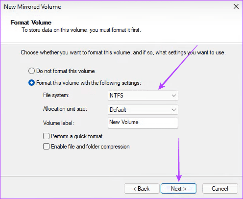 Selectarea NTFS