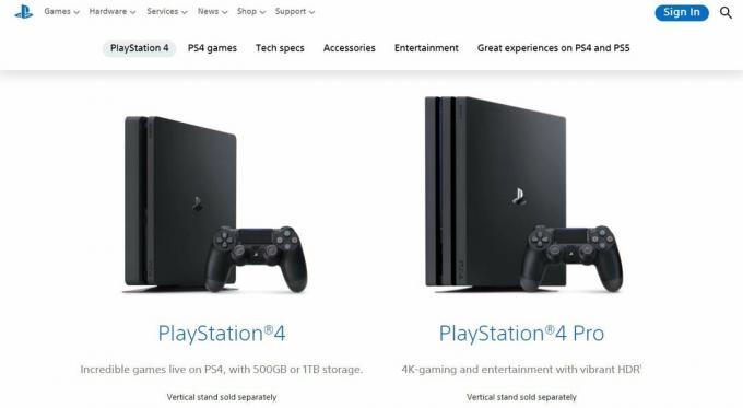 PlayStation 4-Website