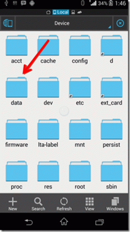 Trouvez le dossier nommé en tant que données, comme indiqué dans l'image